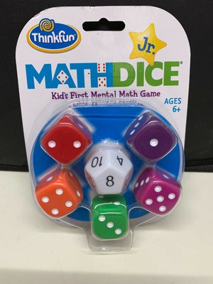 Thinkfun Math Dice Jr Mental Game With Bag Multi Player Training ...