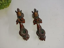 7.5'' Inches Snake Lady Door Pull Brass Door Handles Naag Kanya With Crown HK115