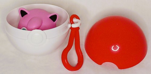 1999 Burger King Pink Pokemon Jigglypuff Spinner Toy W/Red White Pokeball Clip - Picture 5 of 5