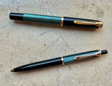 TOLLE GEBRAUCHTE! PELIKAN: M400 Füllhalter + K400 Kugelschreiber, grün gestreift
