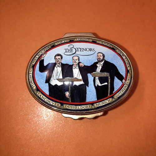 Halcyon Days Enamels Trinket Box 3 Tenors World Tour 1996 - 1997 Mint Preowned - Picture 4 of 9