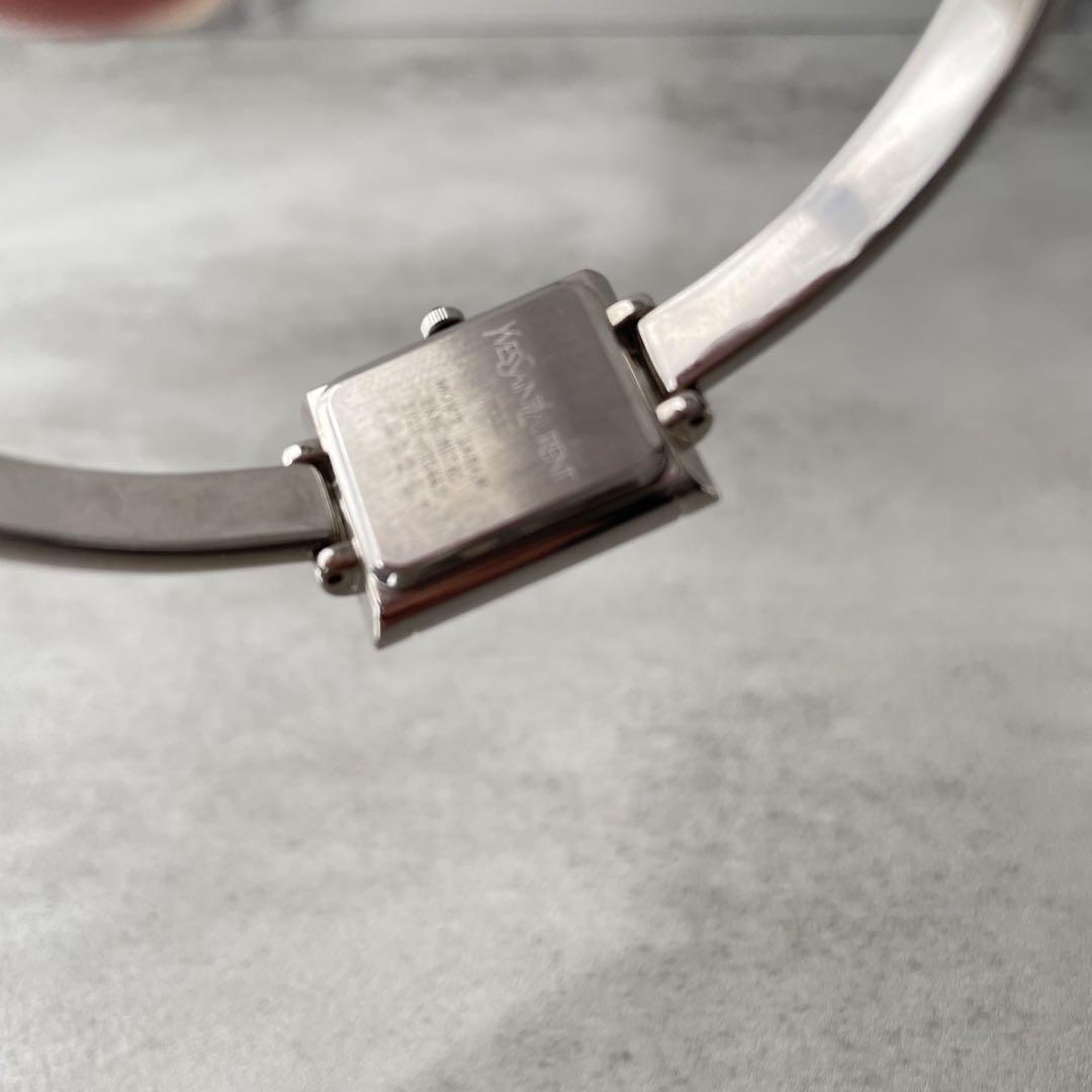 Yves Saint Laurent YSL Square Bangle Watch Silver Quartz Yves Saint Laurent YSL Square Bangle Watch Silver Quartz