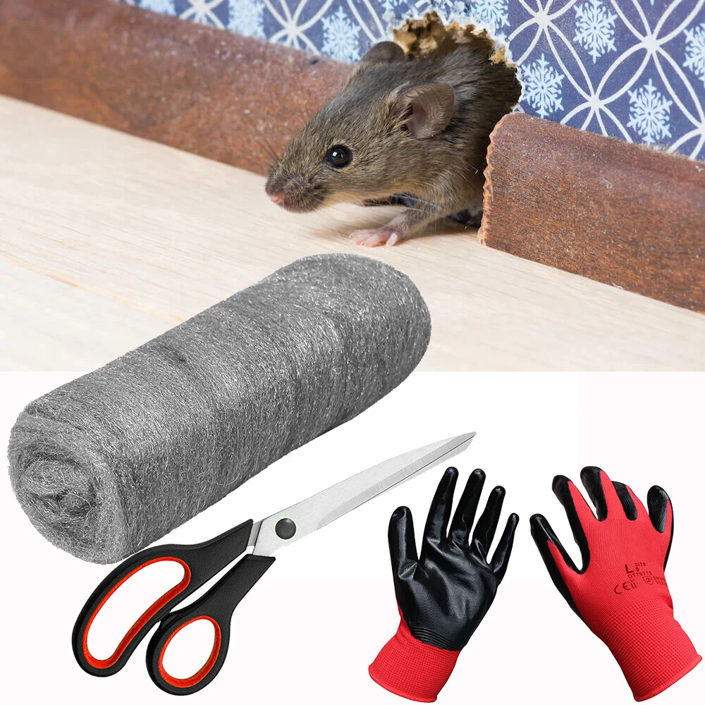 Complete Pest Control Kit Rodent Mice Rats Mouse Fill Holes Gaps Steel Wool Wire