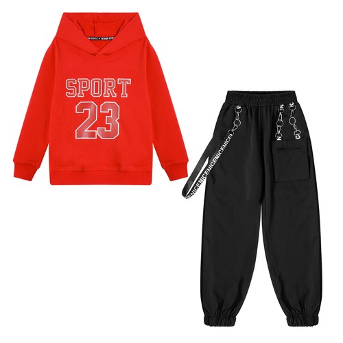Kids Boy's Sweatshirt And Pants Street Hooded Top With Trousers Hip-hop Stage - Picture 68 of 111