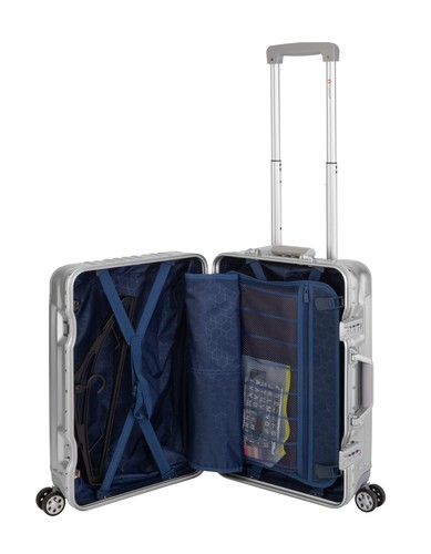 Walizka Bagaż podręczny Twarda skorupa Srebrna Travelhouse Cabin Trolley 55x40x20 - Zdjęcie 9 z 9