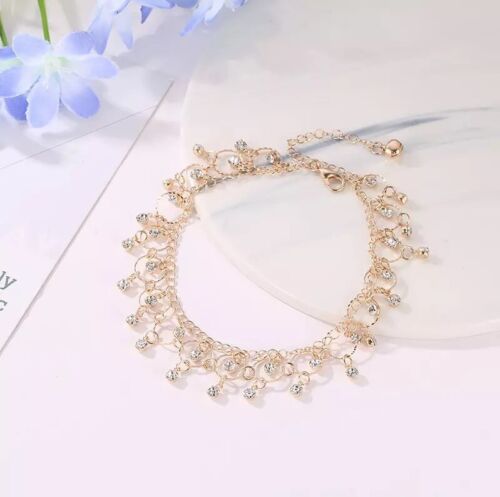 Dripping Diamond Eligant Anklet, Bracelet - Gold - Picture 2 of 5