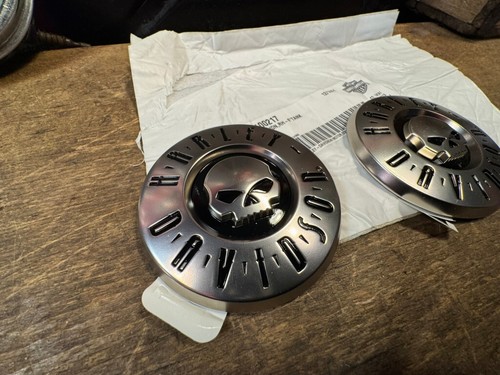 14100216 & 14100217 SCHÖNE MASSIVE SKULL TANKEMBLEME TANKSCHILDER ORIG. HARLEY® - Bild 8 von 9