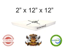 2" x 12" x 12" Square Upholstery Foam Sheet - Replacement Seat, Cushion