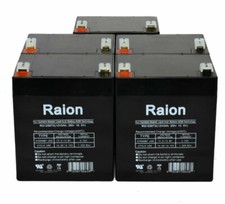 Raion Power 12V 5Ah T2 F2 Battery For Casil CA1240 - 5 Pack