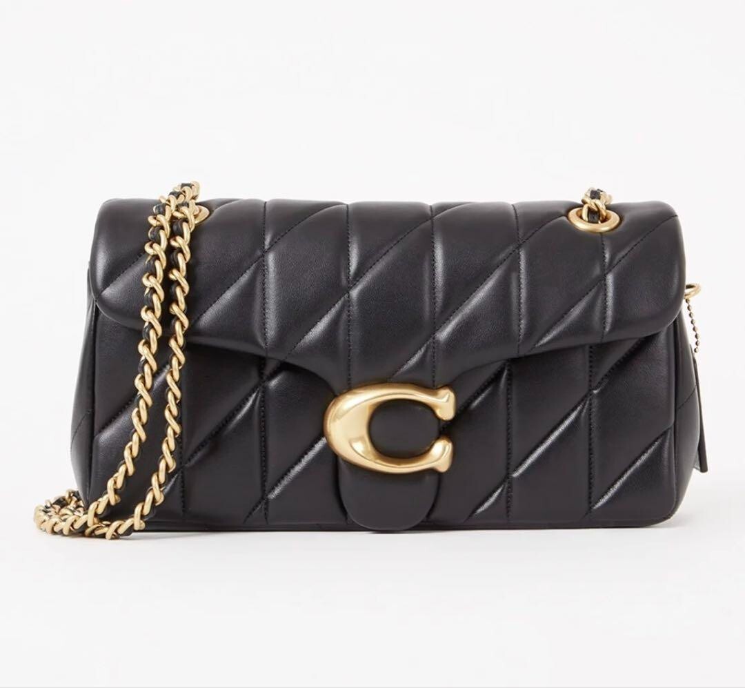 バッグ COACH handbag leather BLACK GOLD Auth Coach Teri Hobo Leather 2Way Shoulder Bag Black Gold