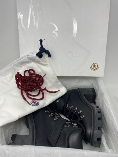 Moncler Carol Hiking Combat Boots Black Size 37.5 Logo Boot - Picture 6 of 23