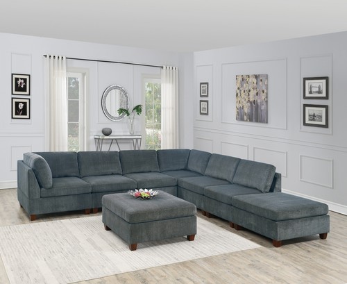 1pc ARMLESS CHAIR ONLY Grey Chenille Fabric Modular Armless Chair Cushion Seat L - Picture 12 of 12