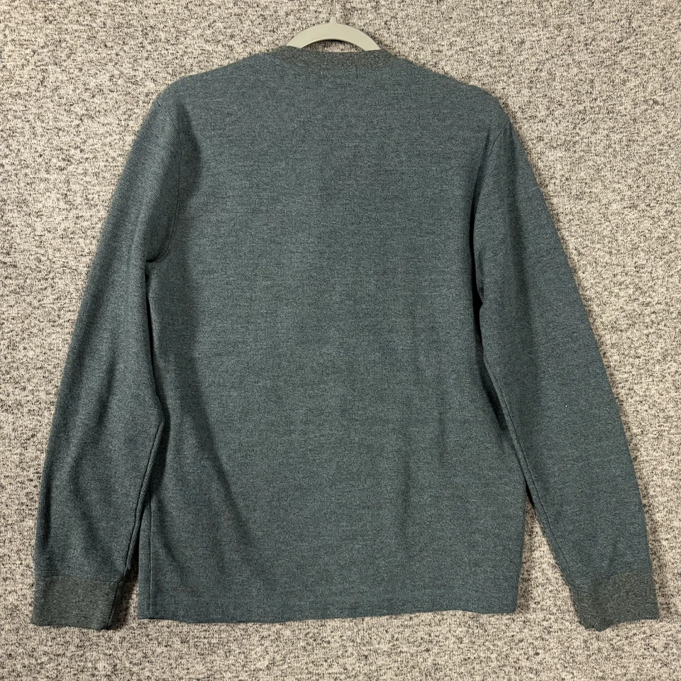 Theory Men's Size Large Blue Classic Henley Long Sleeve Servo Shirt - Image 2 of 4