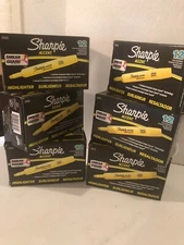 6 - SHARPIE ACCENT YELLOW Highlighters 12 CT PER PACK (TOTAL= 72 COUNTS)
