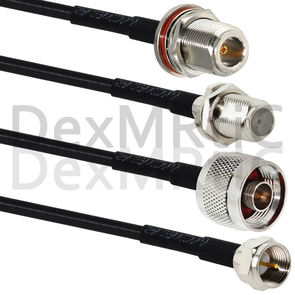 N type Male Female to F Plug Jack Pigtail Cable Adapter RG174 20cm for WIFI NEW - Image 2 of 4