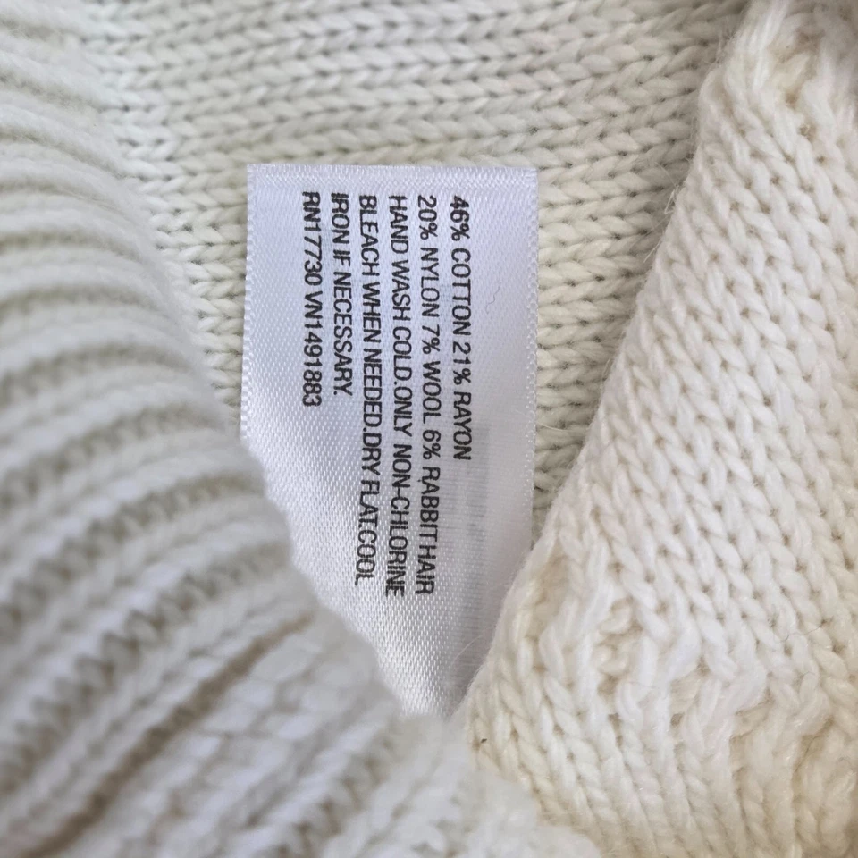 Suéter Merona Mujer Talla Mediana Crema Tejido Cuello Redondo Manga Larga Pullover Foto 3 de 4