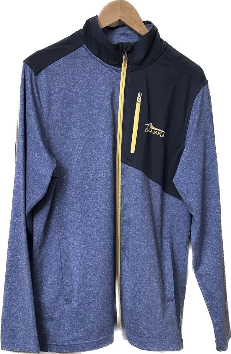 Alaska Cruise Wear Zip Up Sweatshirt Casual Blue Navy Yellow