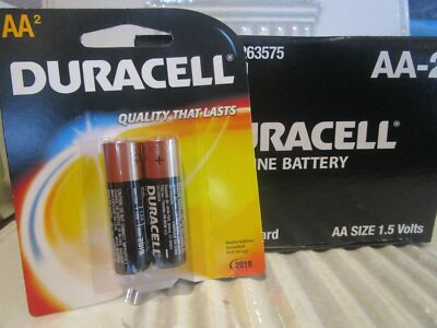DURACELL AA 1.5 VOLT BATTERIES 12 CARDS OF 2 / 24 TOTAL 