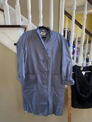 1980's TOTES 12P Womens Grey Raincoat With Coat Bag and Belt