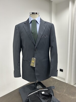 HERREN KLEID TAILLIERT GRAU ANTHRAZIT MADE IN ITALY 52 DROP 6 FRÜHLING SOMMER