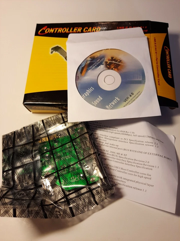 Sabrent Controller Card USB 2.0 Ali 4+1 Port Part # SB2AL15Y Setup Disc Included - Image 2 of 4