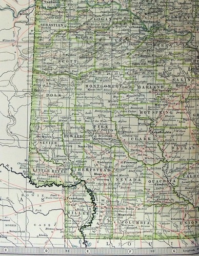 Arkansas - Mappa originale del 1902 della Century Company. Antico - Foto 2 di 3