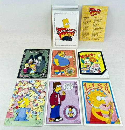 THE SIMPSONS MANIA! (Inkworks 2002) Complete Card Set MATT GROENING Art (#1-72) - Picture 1 of 6