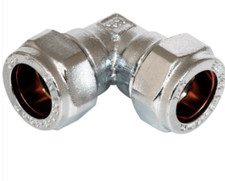 15MMM CHROME COMPRESSION FITTINGS/COPPER PIPE/PLUMBING/ELBOW/TEE/COUPLING
