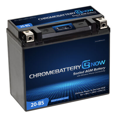 YTX20-BS Bluetooth Power Sport Battery 12 Volts, 18Ah