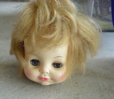 Vintage 1971 Horsman Girl with Blonde Rooted Hair Head 4" Tall