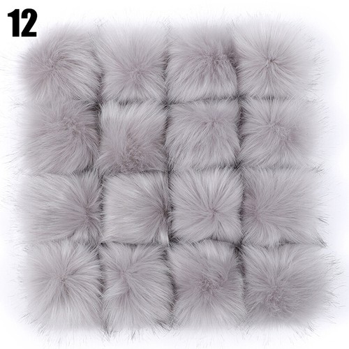 Faux Fox Fur Pom Pom Balls DIY for Hats Keychains Scarves Bags Accessories - - Picture 21 of 44