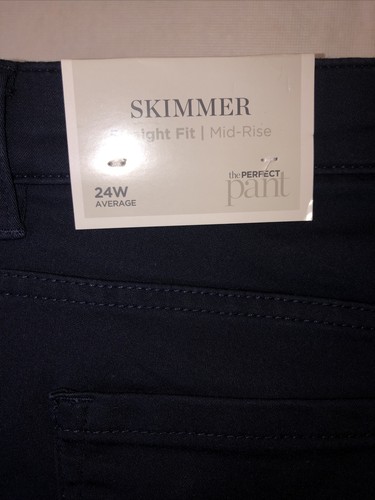 CJ Banks 24W NWT SKIMMER BLUE Straight Fit Mid Rise Pants 5409 Crop - Picture 2 of 12