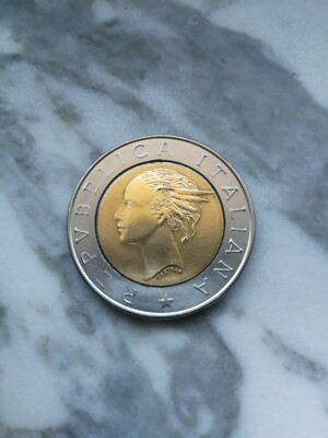 RARA MONETA 500 LIRE COMMEMORAZIONE CENTENARIO DELLA BANCA D