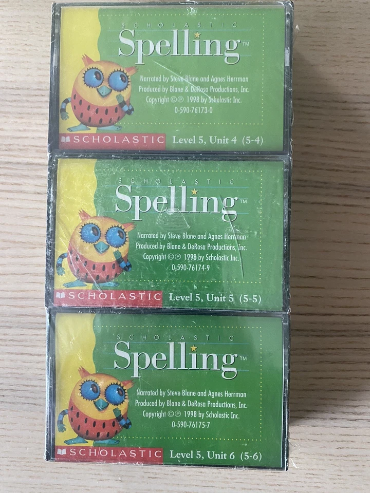 New Scholastic Spelling Cassette Level 5 Tape Set Of 6 Children 1998 Homeschool - Image 2 of 3