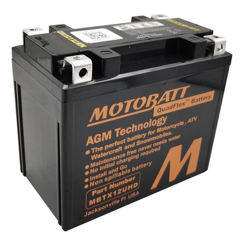 Battery Motobatt AGM Black MBTX12U Triumph Bonneville 865 2009-2015 - Picture 3 of 5