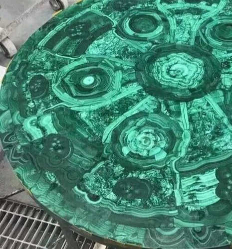 Tavolo soggiorno 30" rotondo malachite pietra preziosa cristallo centro divano decori - Foto 3 di 7