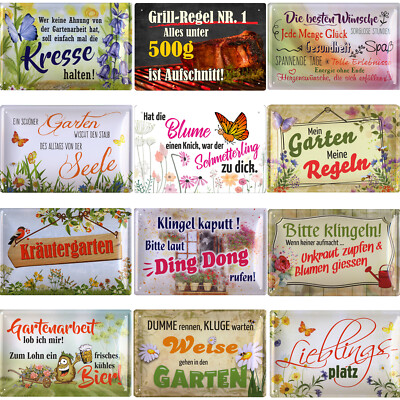 Garten Blechschilder Schild  20x30cm Geschenke Hobby Gärtner Grillen Geburtstag