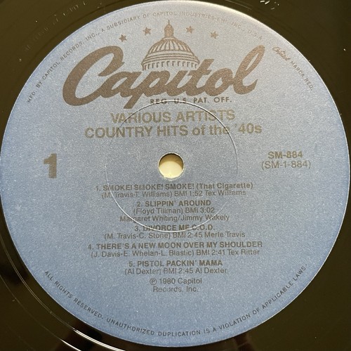 Country Hits Of The 40’s Vinyl Record 12” 33RPM SM-884 Capitol Records 1972 - Picture 8 of 24