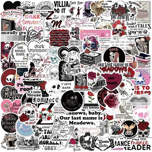 100 PCS Dark Romance Stickers,Bookish Reading Stickers for Black - Picture 1 of 6