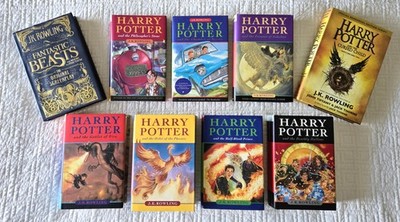 J K Rowling Harry Potter Complete HC Set Book 1-7+ Bloomsbury/Raincoast Lot of 9