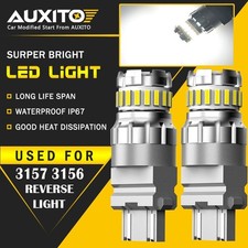 AUXITO 2X 3157 3156 6500K Super White Back LED Up Reverse Tail Brake Lights Bulb
