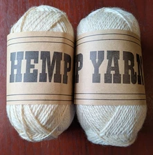 Destash: Hemp Wool Yarn Natural Undyed Lot of 2 Skeins Worsted Weight