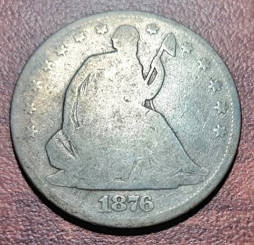 1876 Seated Liberty Half Dollar Good 50c Silver 19th Century Type Coin