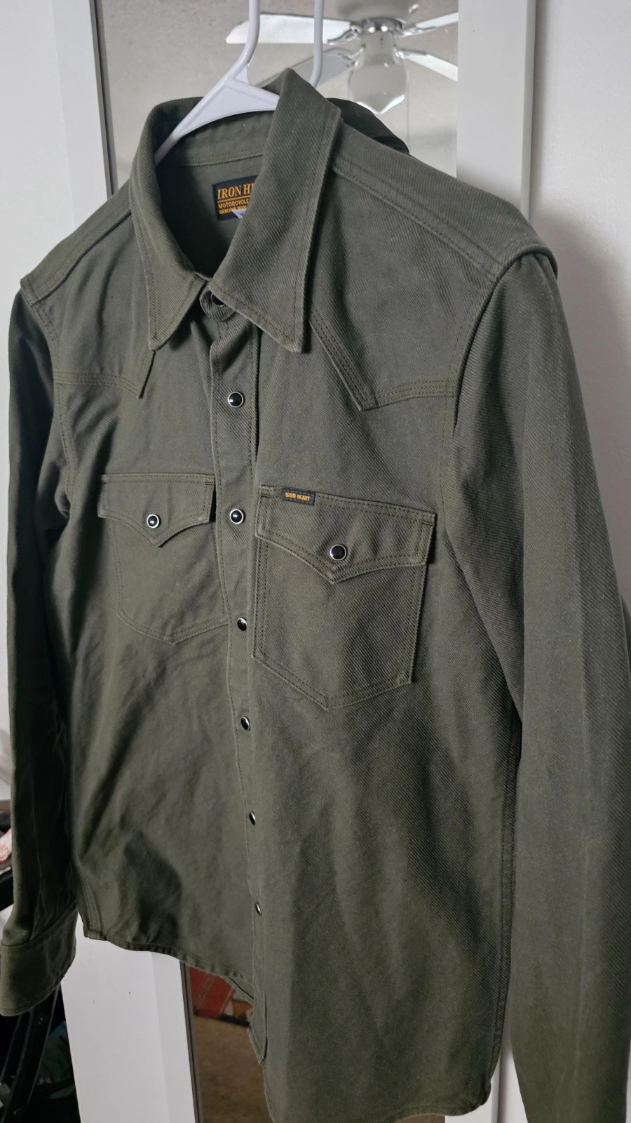 Iron Heart 13 oz Military Serge Snap Shirt size large - product detail image 2
