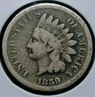 1859 Indian Head Cent Good Detail Reverse Stain #2