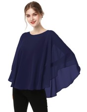Capes for Womens Casual chiffon shawl Casual Chiffon Cape Sheer shawls and wr...