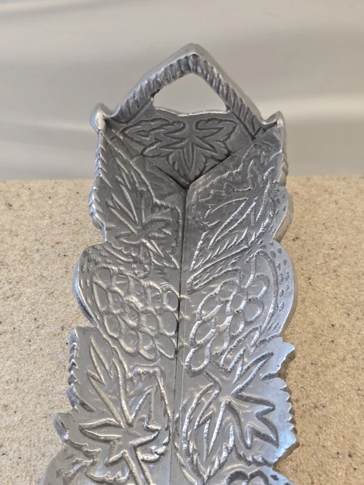 Bandeja de servidor de galletas de hojas de vid de metal para fiesta galletas té plata regalo de anfitriona Foto 4 de 4