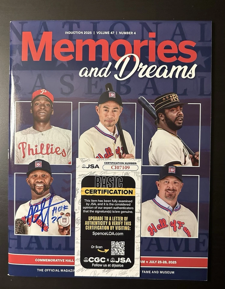 CC SABATHIA - Programa del Salón de la Fama firmado 2025 - JSA AUTH - Yankees de Nueva York, Indios Foto 2 de 3