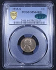1913-S Lincoln Wheat Cent - 1c PCGS MS64 RB CAC ✅ - Red Brown - PCGS Gold Shield