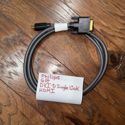 Philips DVI-D to HDMI Display, 6  Single Link Gray Adapter Cable, B#39